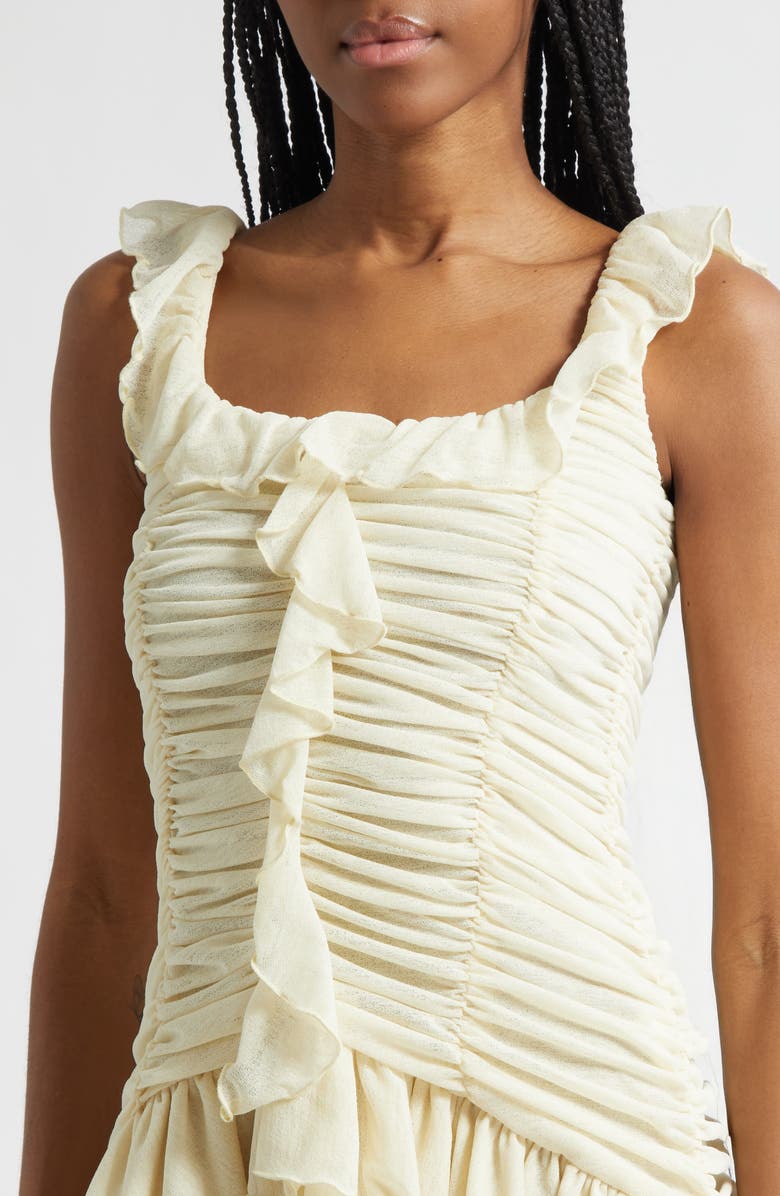 Siedrés Gemma Tierred Ruffle Chiffon Minidress, Alternate, color, Ecru