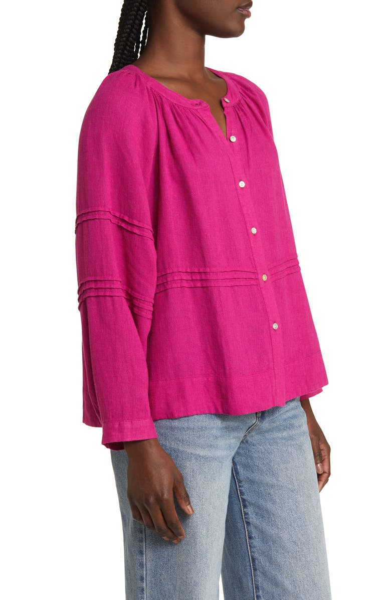 Rails Frances Linen Blend Button-Up Shirt | Nordstromrack