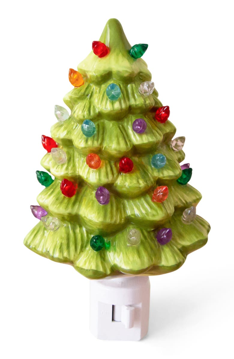 Sunshine Studios Vintage Holiday Tree Night Light, Main, color, Retro Green