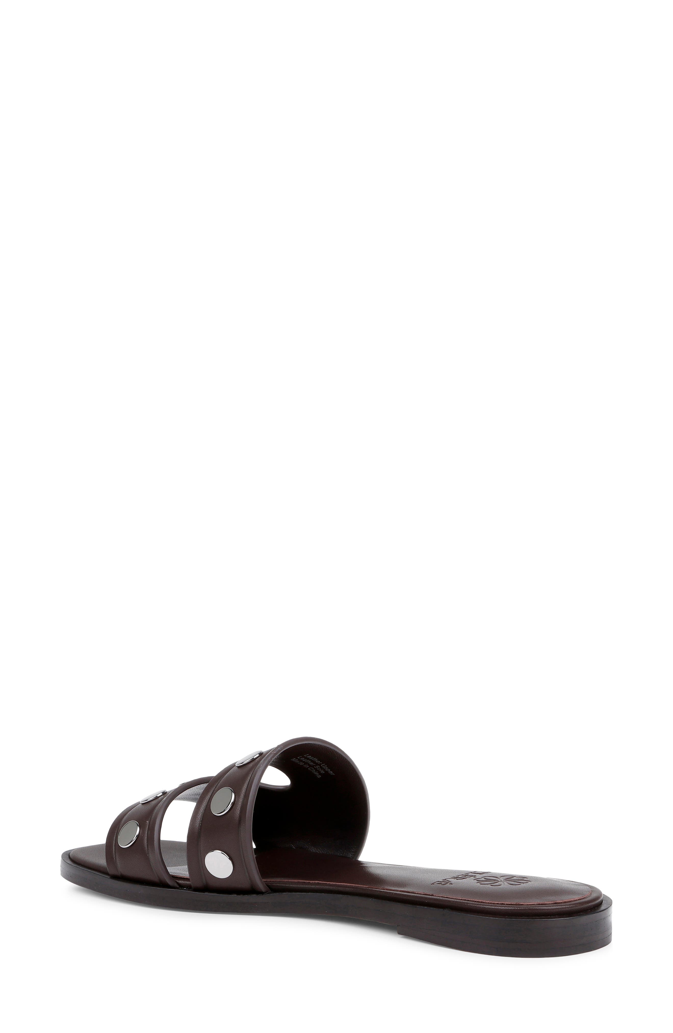 CLERAE Izel Slide Sandal, Alternate, color, Chocolate Leather