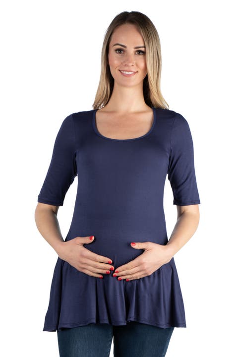 Maternity Elbow Swing Tunic Top