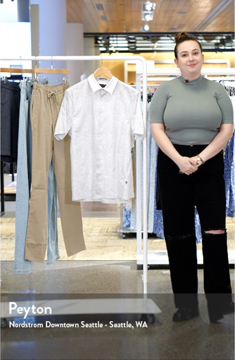 Apsley Linear Leaf Short Sleeve Button-Up Shirt, sales video thumbnail