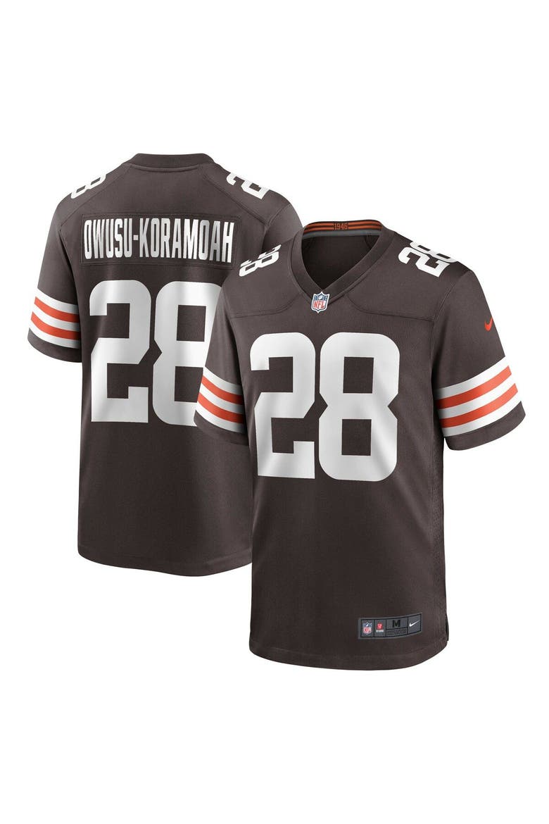 Men's Nike Jeremiah Owusu-Koramoah Brown Cleveland Browns Game Jersey, Main, color, BROWN