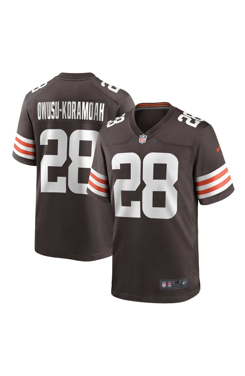 Nike Men's Nike Jeremiah Owusu-Koramoah Brown Cleveland Browns Game Jersey, Main, color, 