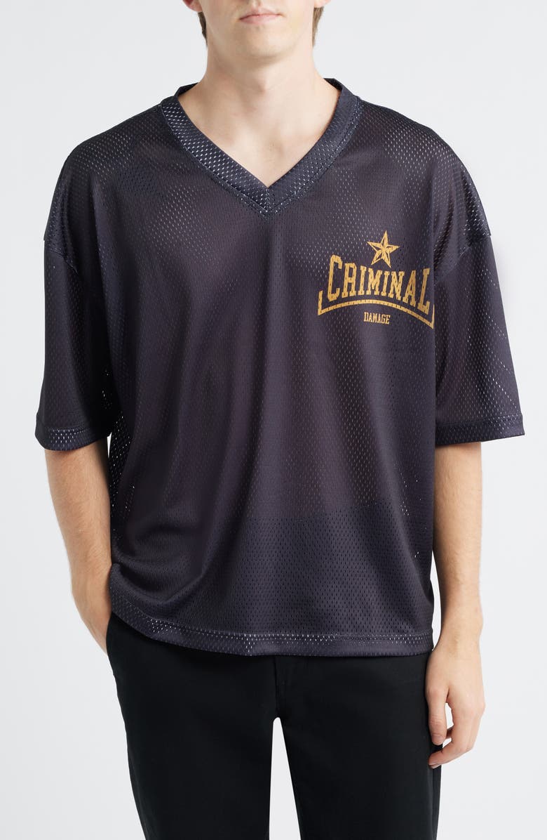 CRIMINAL DAMAGE Blake Mesh Graphic T-Shirt, Main, color, Black/Mustard