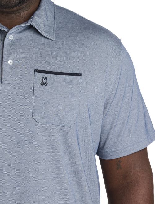 Psycho Bunny Big & Tall Hadley Piqué Performance Polo Shirt In Blue