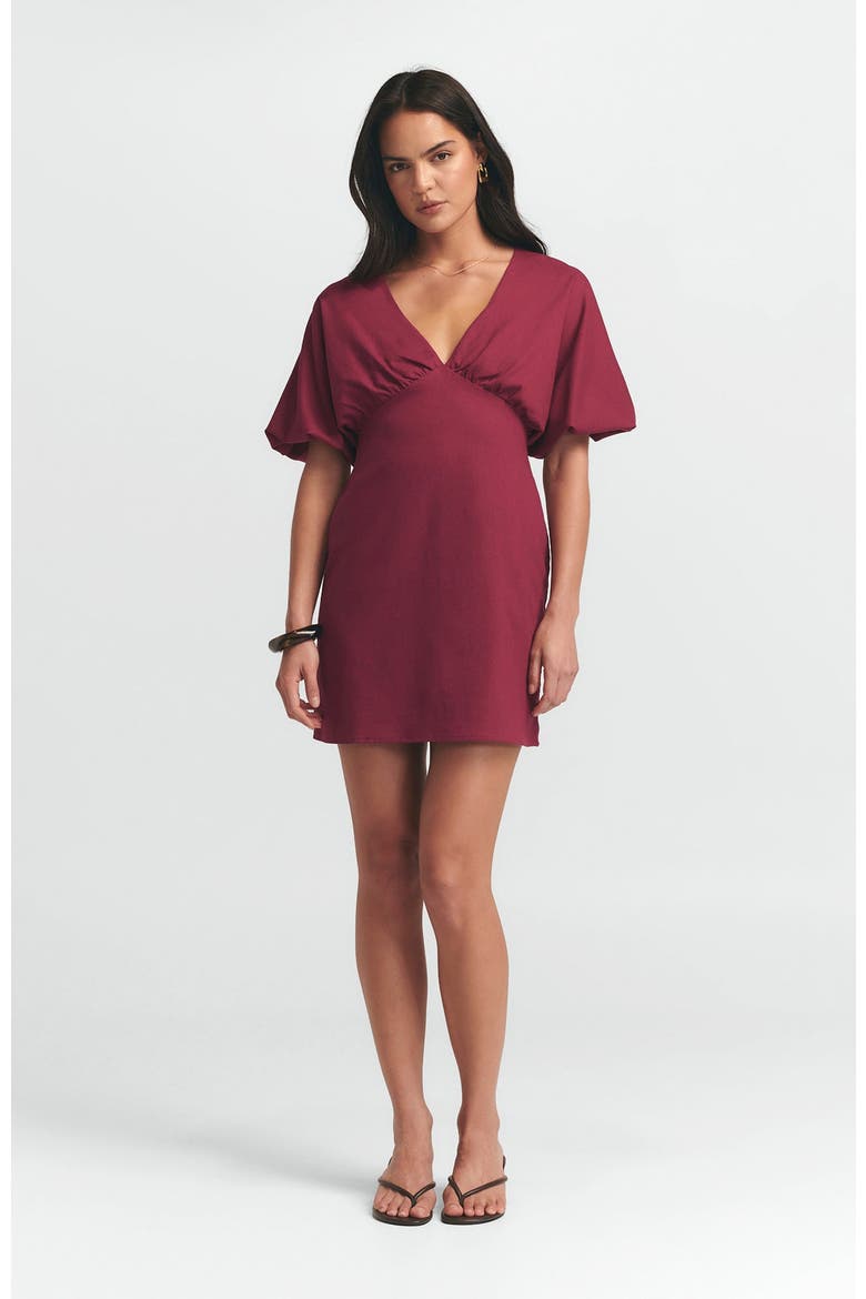 Palm Mini Dress, Main, color, Burgundy