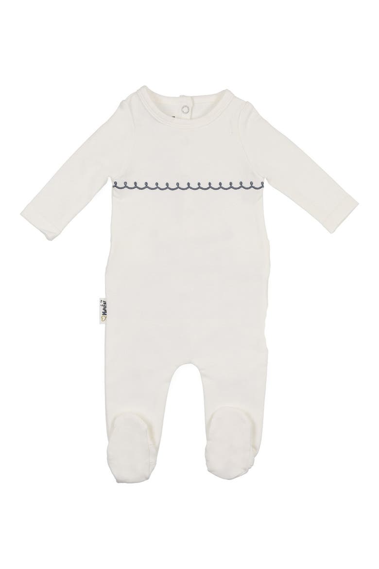 Embroidered Yoke Footie, Main, color, IVORY BOYS