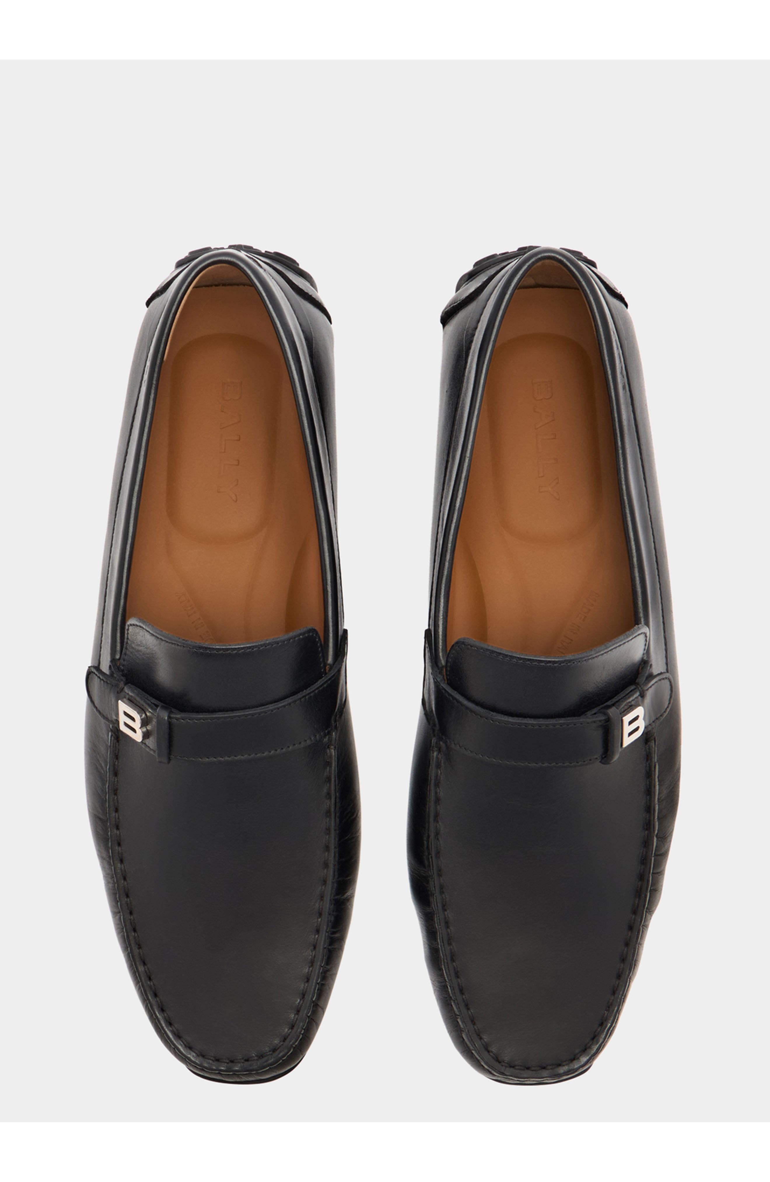 Bally Pilot Driver in Leather, Alternate, color, Black