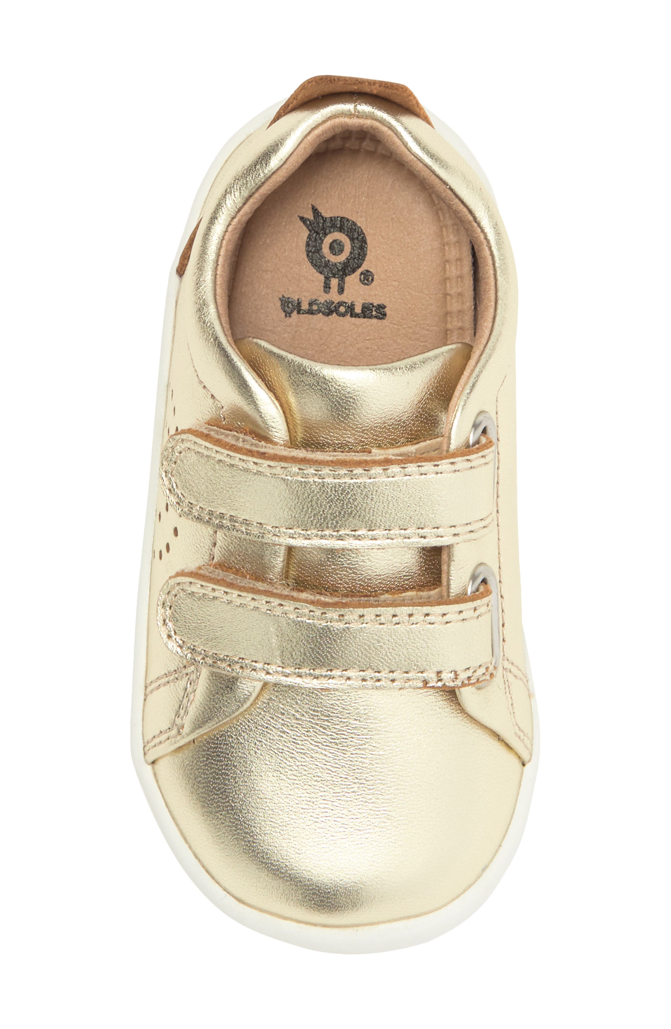 Kids' Metallic Leather Sneaker, Alternate, color, GOLD
