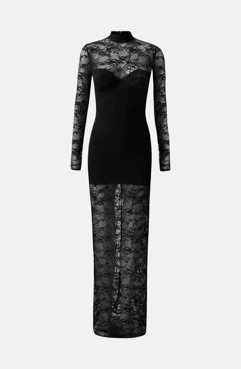 OW Collection Addison Maxi Dress, Alternate, color, Black Lace