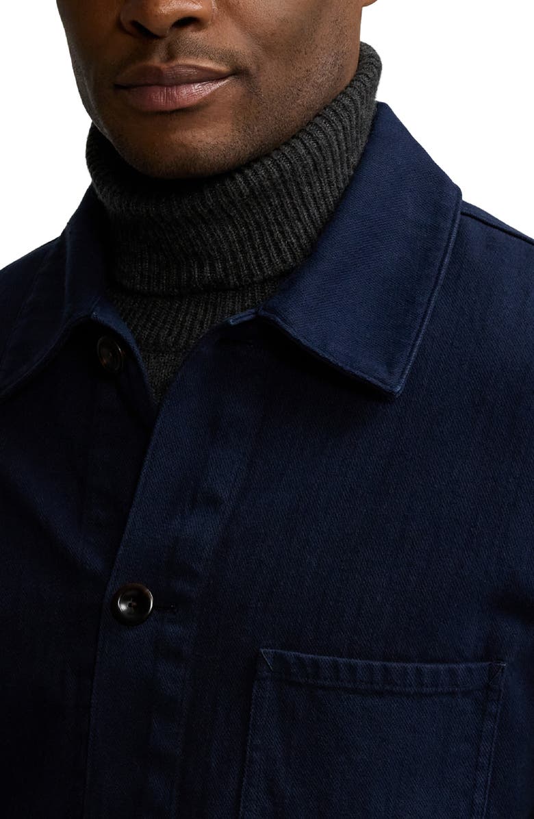 Ralph Lauren Purple Label Cotton Herringbone Button-Up Chore Coat, Alternate, color, 