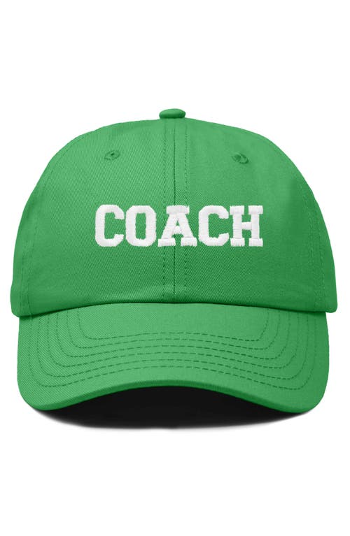 Dalix Coach Embroidered Sports Dad Cap In Kelly Green