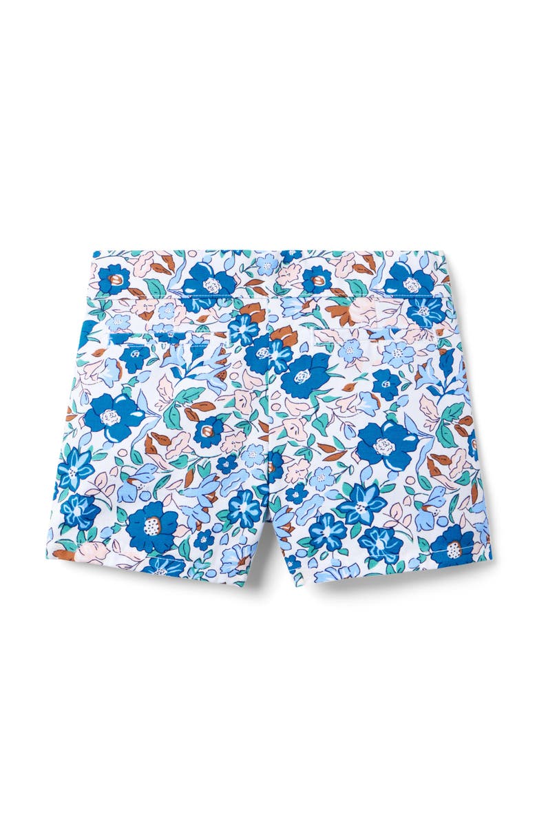 Janie and Jack Floral Canvas Short, Alternate, color, Blue