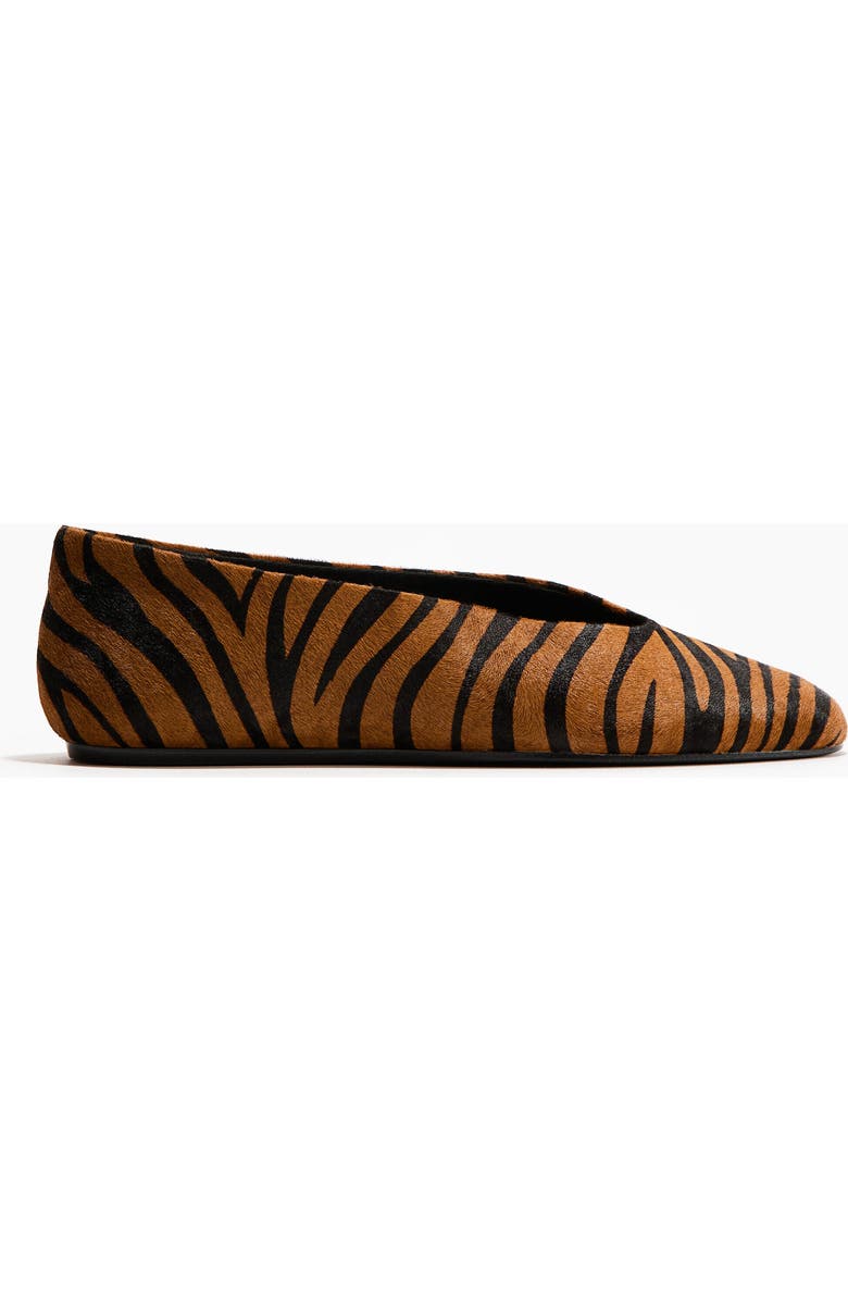 H&M Leather Ballet Flats, Alternate, color, Dark Beige/Faux Tiger