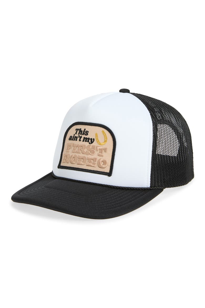 This Ain't My First Rodeo Baseball Cap, Main, color, BLACK/ WHITE