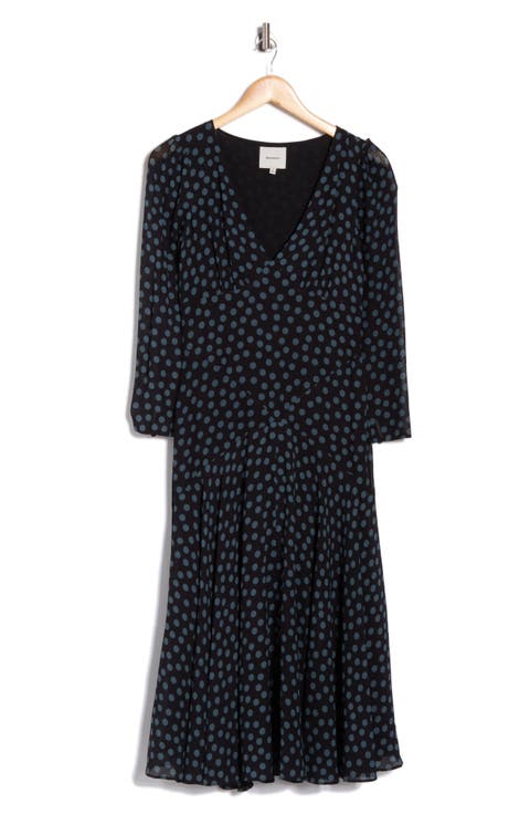 Maureen Polka Dot Long Sleeve Dress