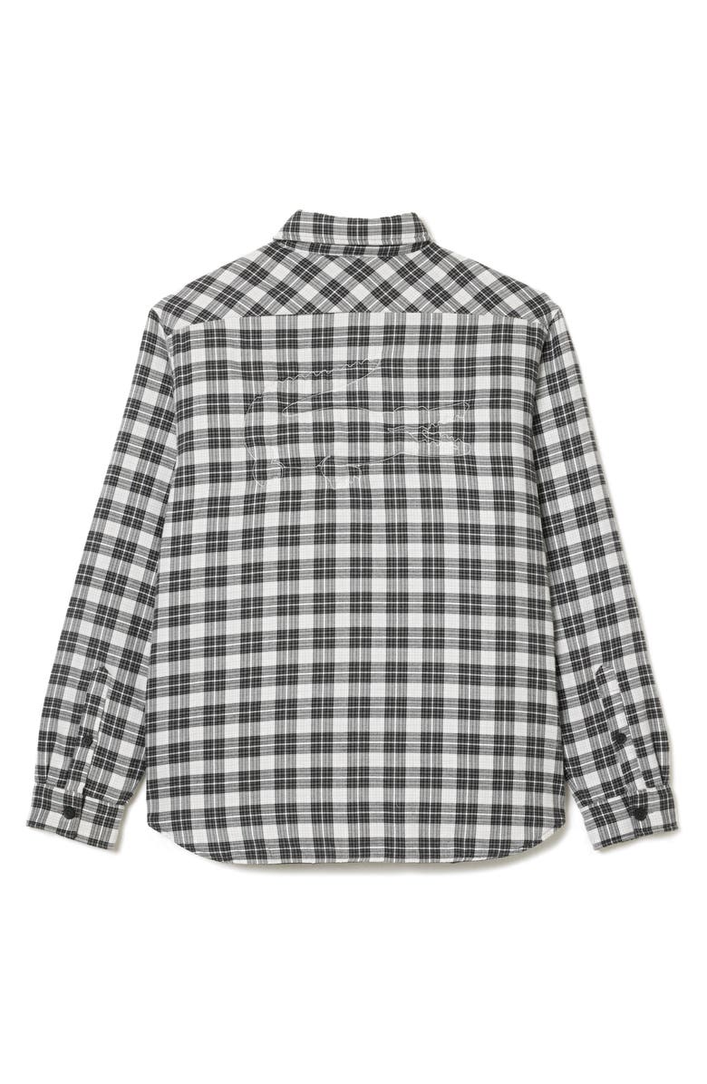 Lacoste Plaid Flannel Button-Up Overshirt, Alternate, color, 