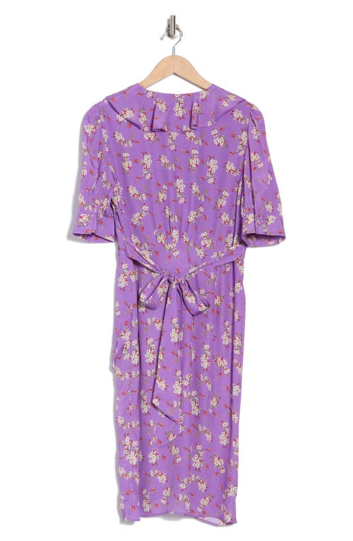Lk Bennett Ophelia Floral Short Sleeve Faux Wrap Dress
