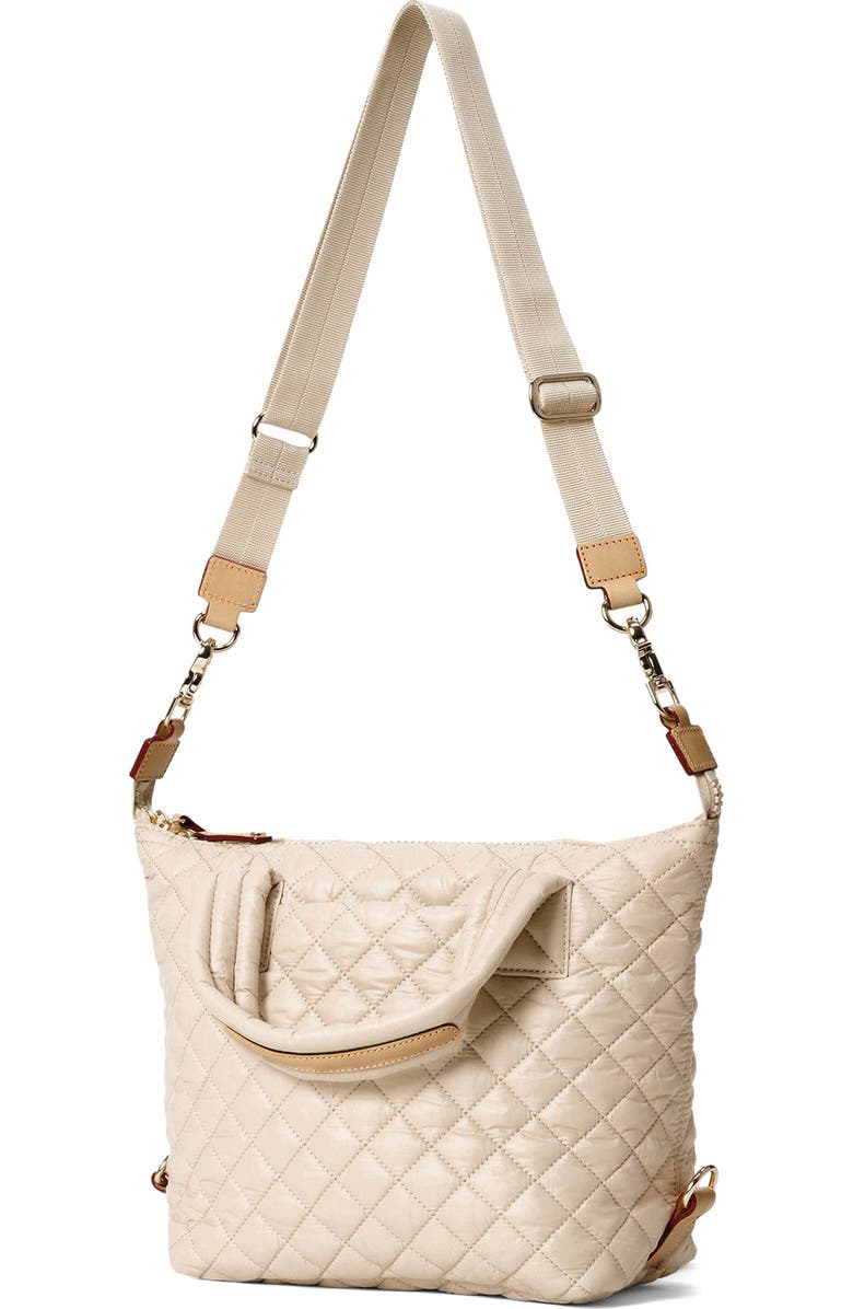 MZ Wallace Small Sutton Deluxe Diamond Quilted Nylon Tote, Alternate, color, Buff