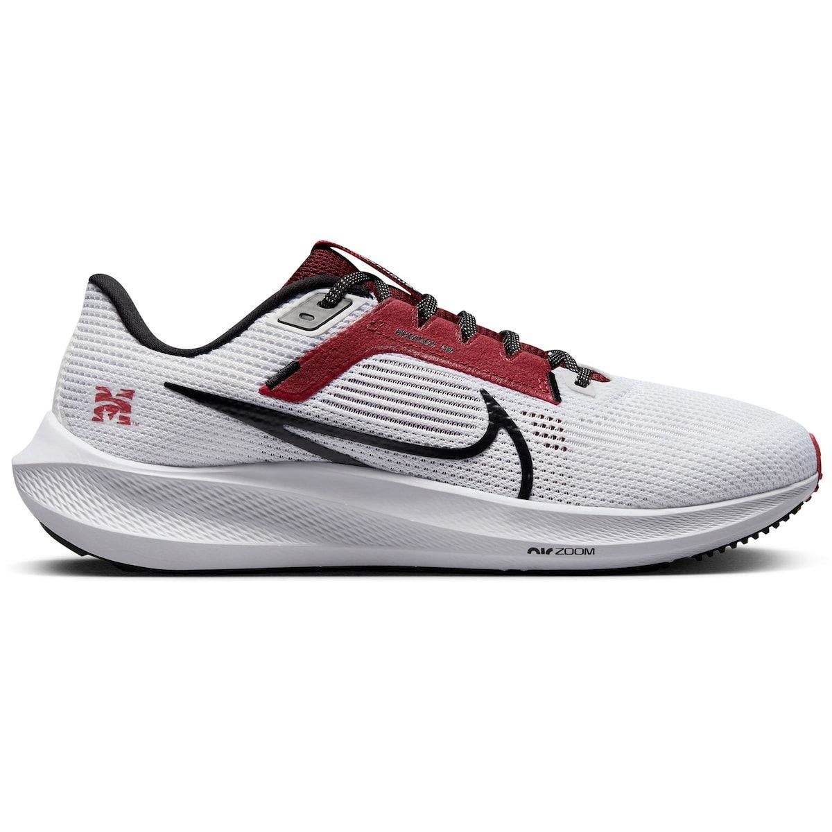 Nike Unisex Nike  White Morehouse Maroon Tigers Zoom Pegasus 40 Running Shoe, Alternate, color, 