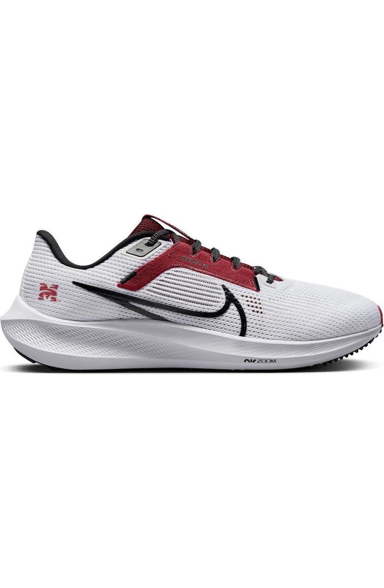 Nike Unisex Nike White Morehouse Maroon Tigers Zoom Pegasus 40 Running Shoe, Alternate, color,