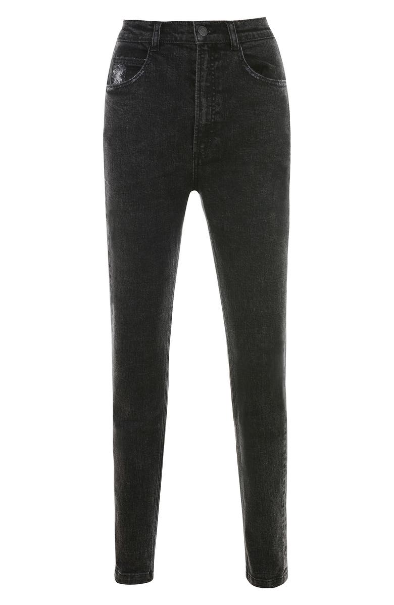 HOUSE OF CB Bria Distressed High Waist Straight Leg Jeans, Main, color, 