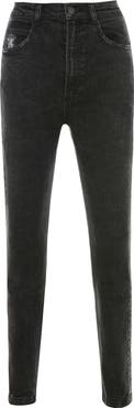 HOUSE OF CB Bria Distressed High Waist Straight Leg Jeans
