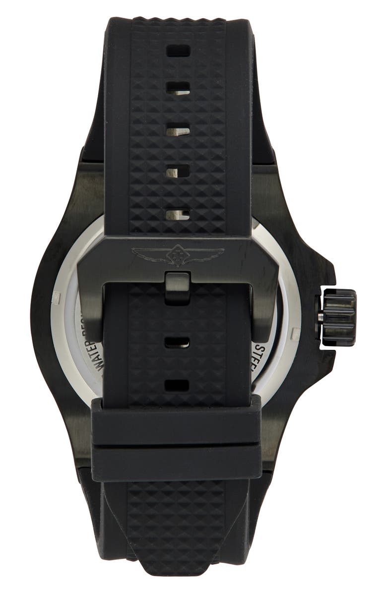 INVICTA Aviator Quartz Silicone Strap Watch, 50mm x 15mm, Alternate, color, Black