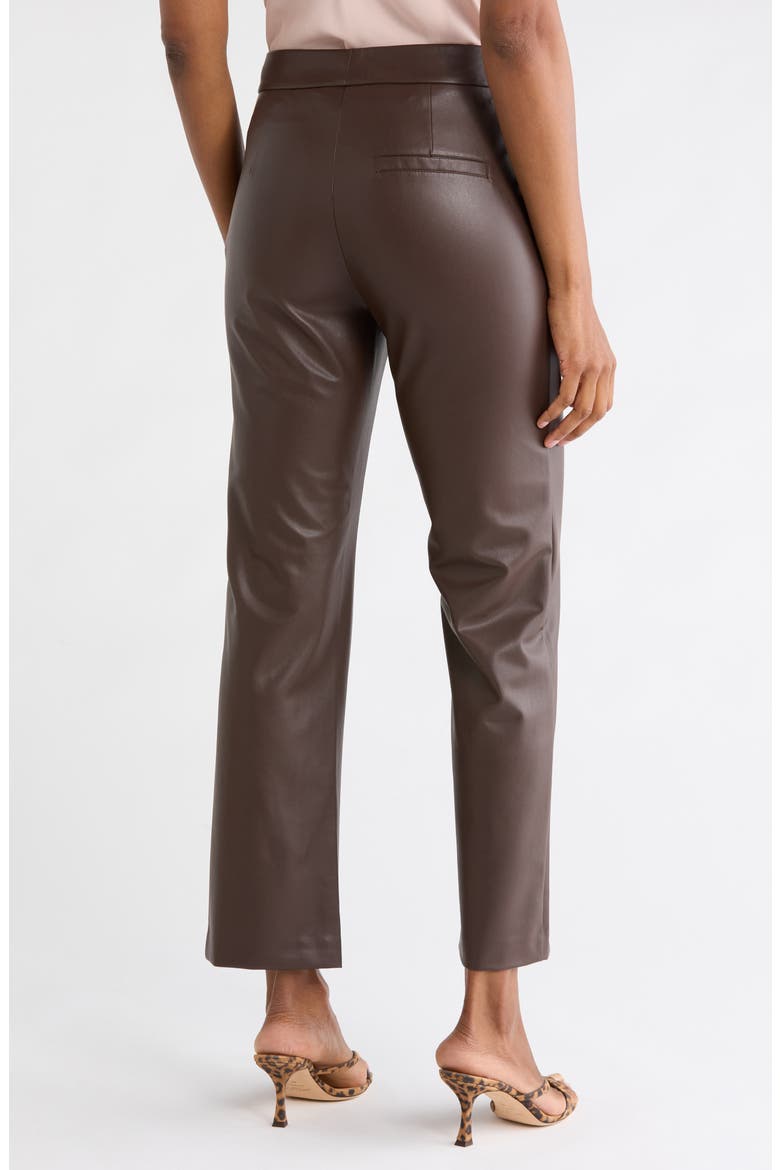 Anisa Faux Leather Pants, Alternate, color, DARK BROWN
