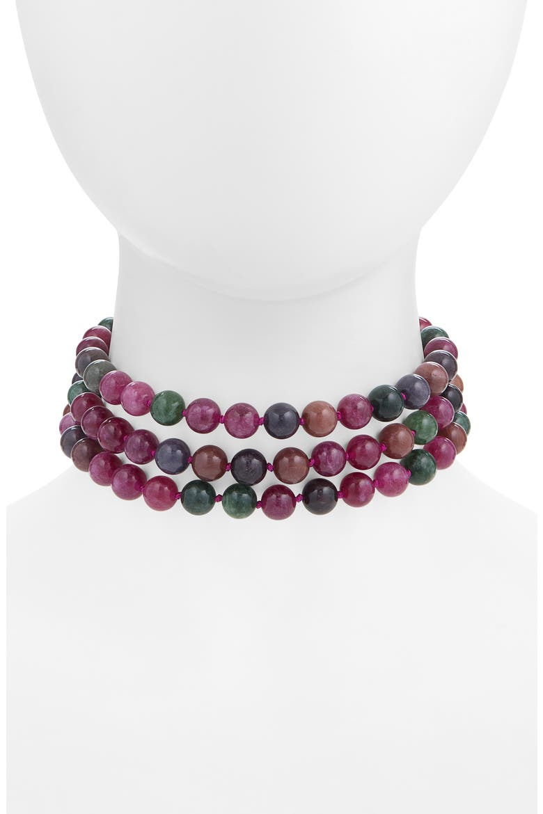Wildberry Tourmaline Multi Strand Choker, Main, color, WILDBERRY TOURMALINE