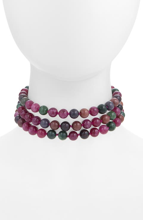 Wildberry Tourmaline Multi Strand Choker