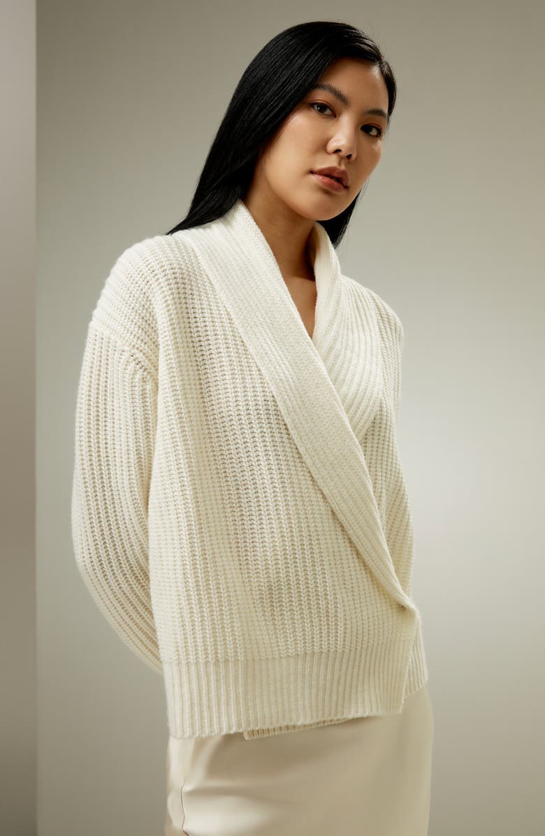 Lilysilk Shawl Collar Drop Shoulder Knit Cardigan, Alternate, color,