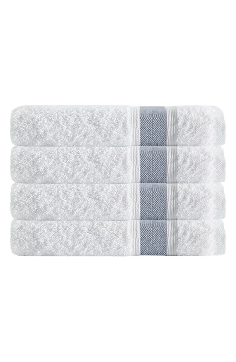 DePera Unique Turkish Cotton Hand Towel 4-Piece Set, Main, color, Anthracite
