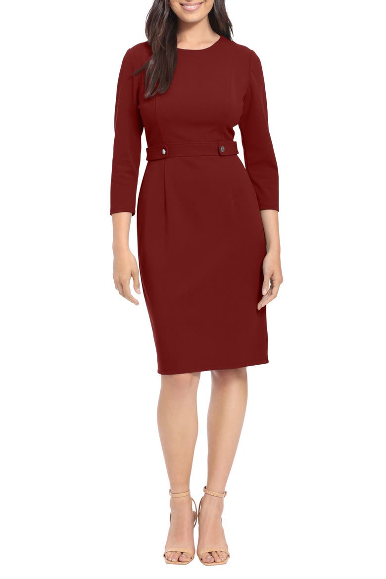 Side Tab Sheath Dress, Main, color, WINE