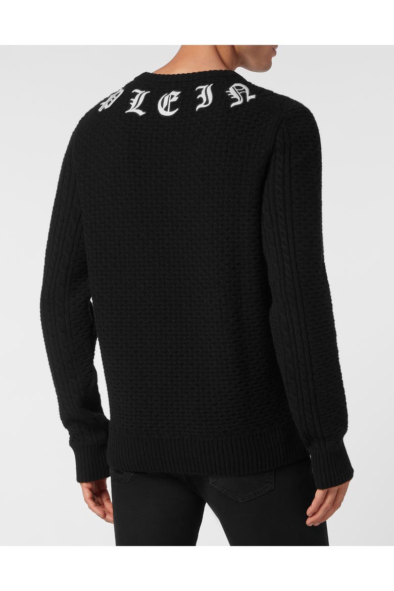 Pullover Round Neck Monogram Men, Alternate, color, black