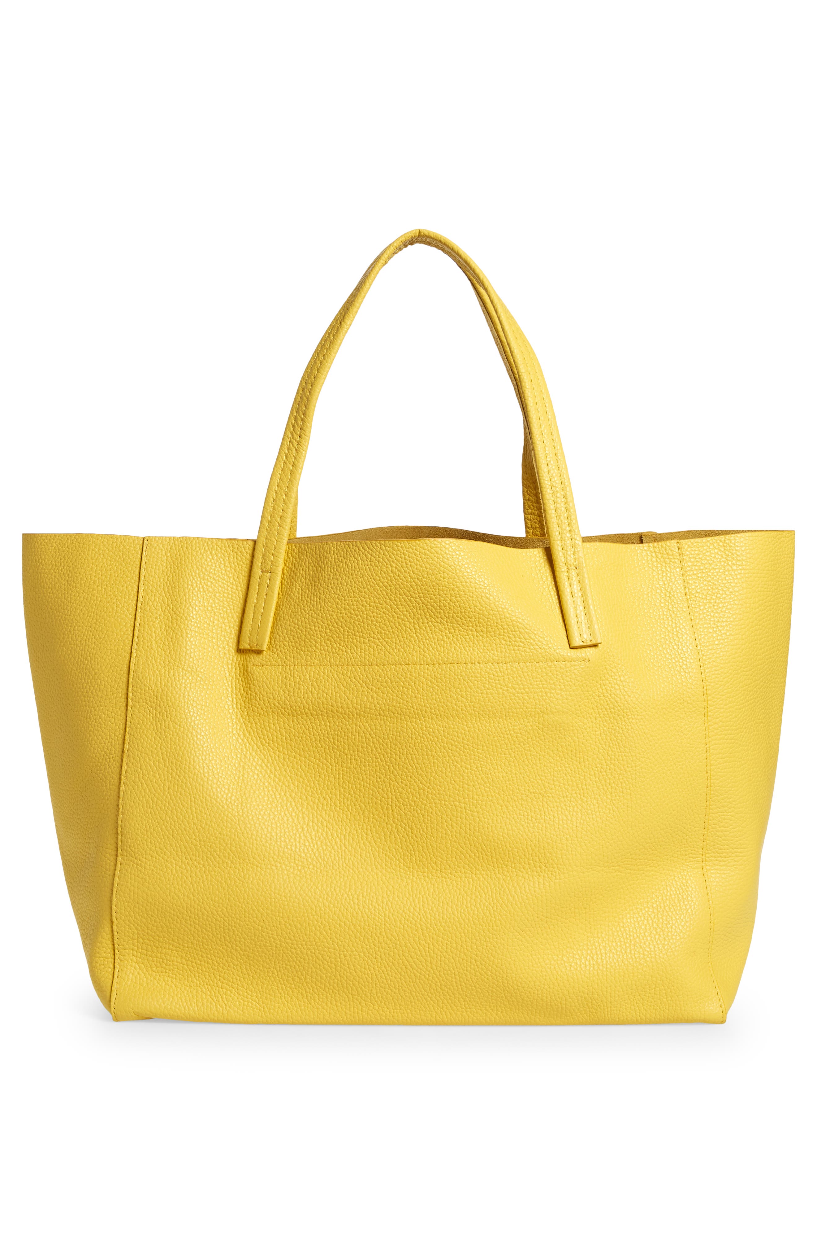 Violet East/West Leather Tote, Alternate, color, YELLOW