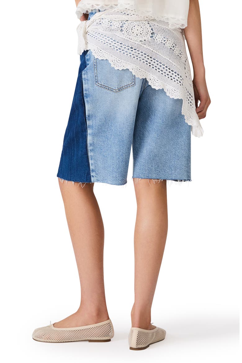 Sutten Two Tone Denim Cutoff Bermuda Shorts, Alternate, color, STORM BLUE