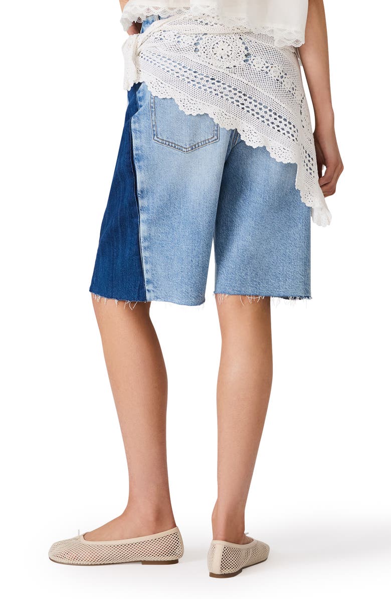 Steve Madden Sutten Two Tone Denim Cutoff Bermuda Shorts, Alternate, color, Storm Blue