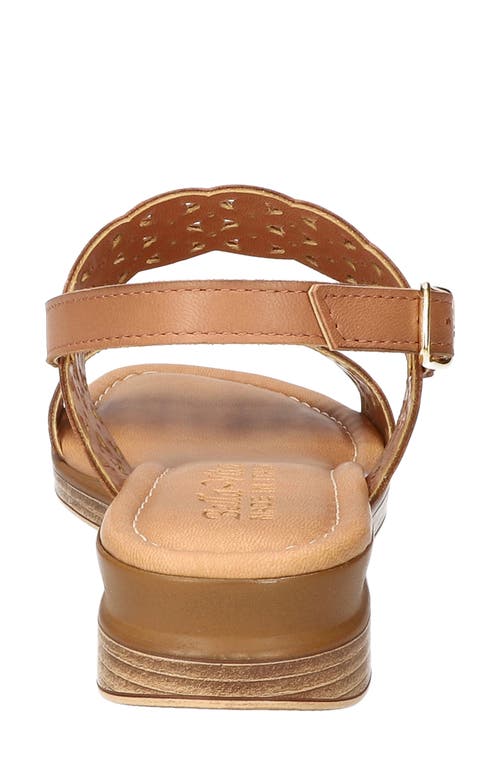 Bella Vita Zoe Italy Perforated Sandal In Whiskey Italian Leather