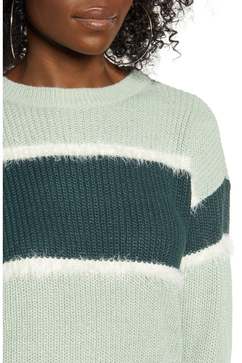 Josephine Stripe Sweater, Alternate, color, JADEITE