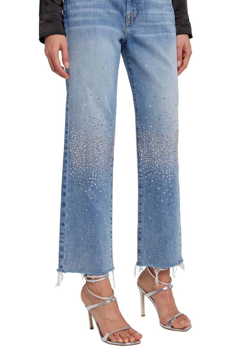 7 For All Mankind Logan Embellished High Waist Ankle Stovepipe Jeans, Alternate, color, 