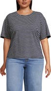 Lands' End Short Sleeve Slub Jersey Cutwork T-Shirt