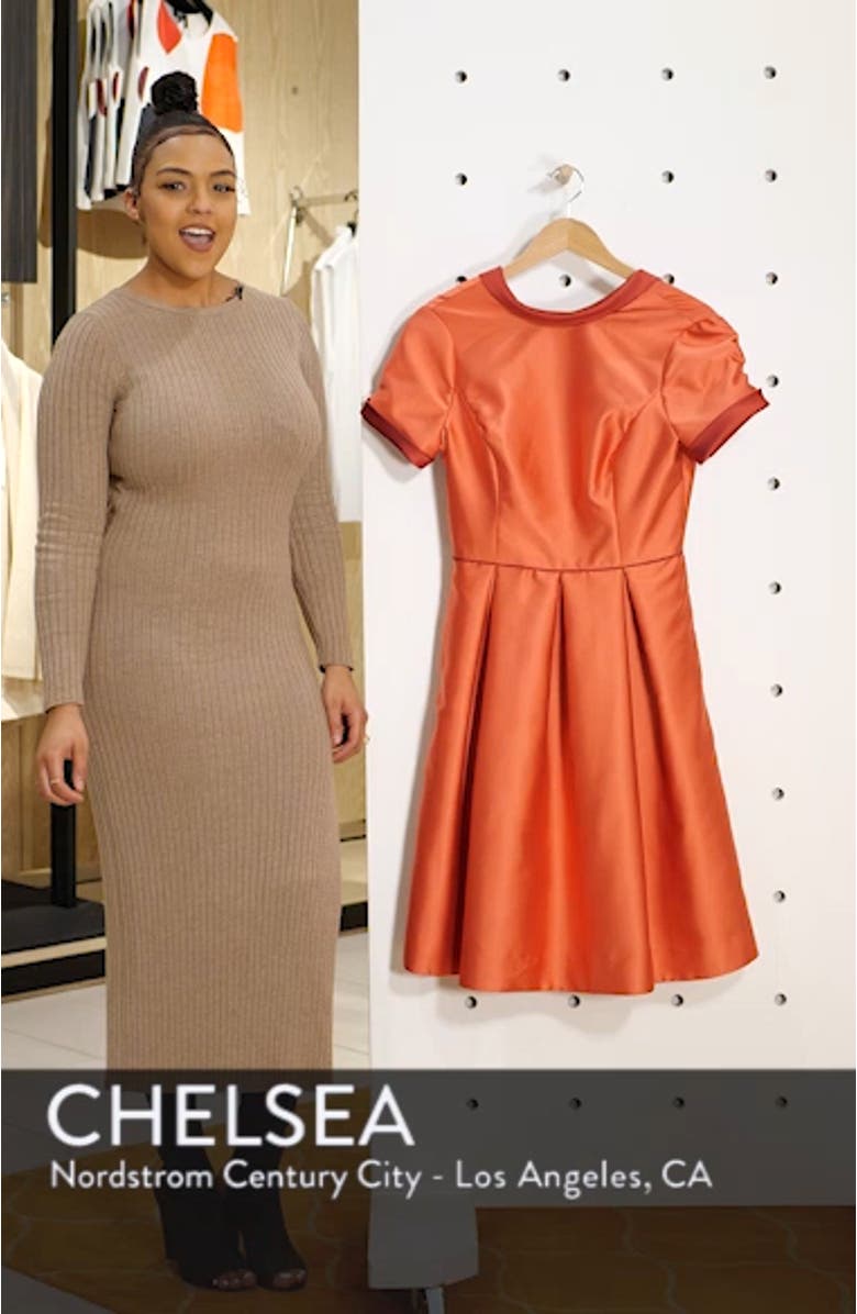 Annabelle Bow Back Double Face Satin Dress, sales video thumbnail