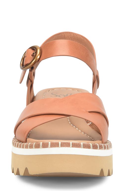 Söfft Ruthie Ankle Strap Platform Wedge Sandal In Luggage