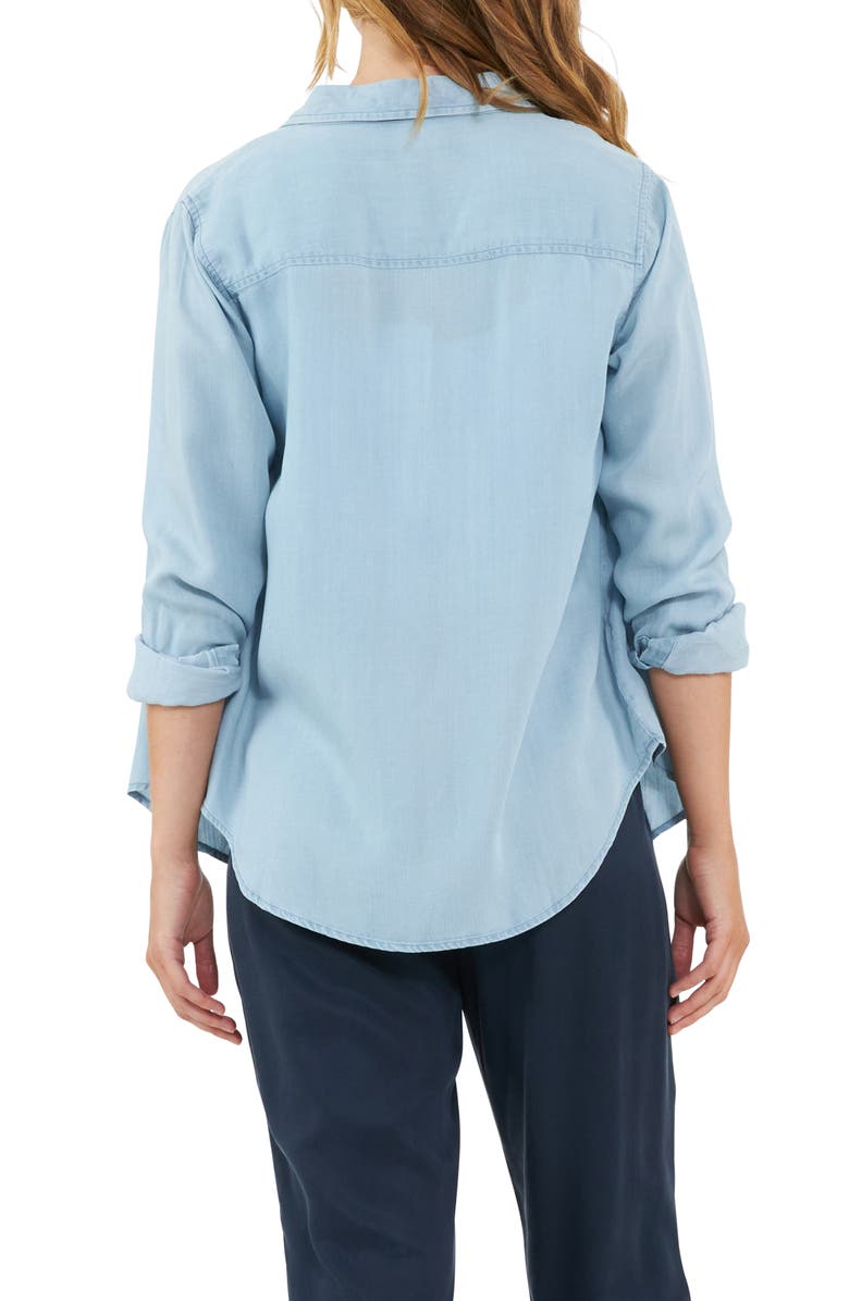 Ripe Maternity Bec Chambray Shirt, Alternate, color, Clean Fade