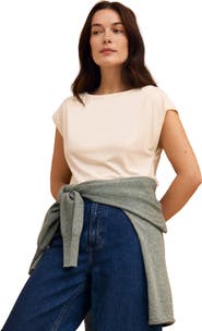 Celtic & Co. Slash Neck Cap Sleeve T-Shirt