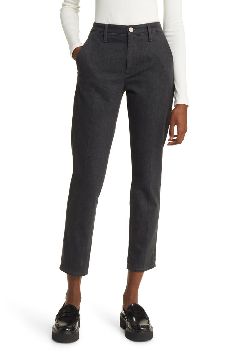 Caden High Waist Stretch Crop Slim Straight Leg Jeans, Main, color, CHARCOAL STONE