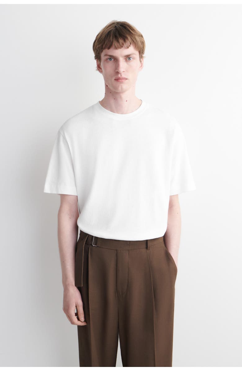 COS Relaxed Cotton-linen T-shirt, Main, color, White