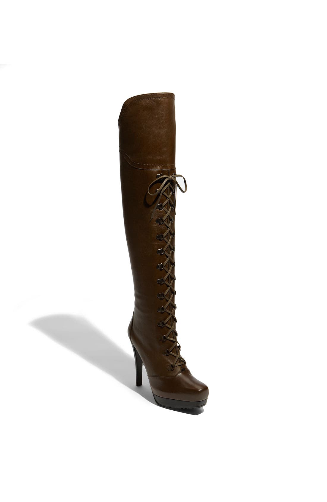 'Combat' Over the Knee Boot, Main, color, MILITARY OILED NAPPA